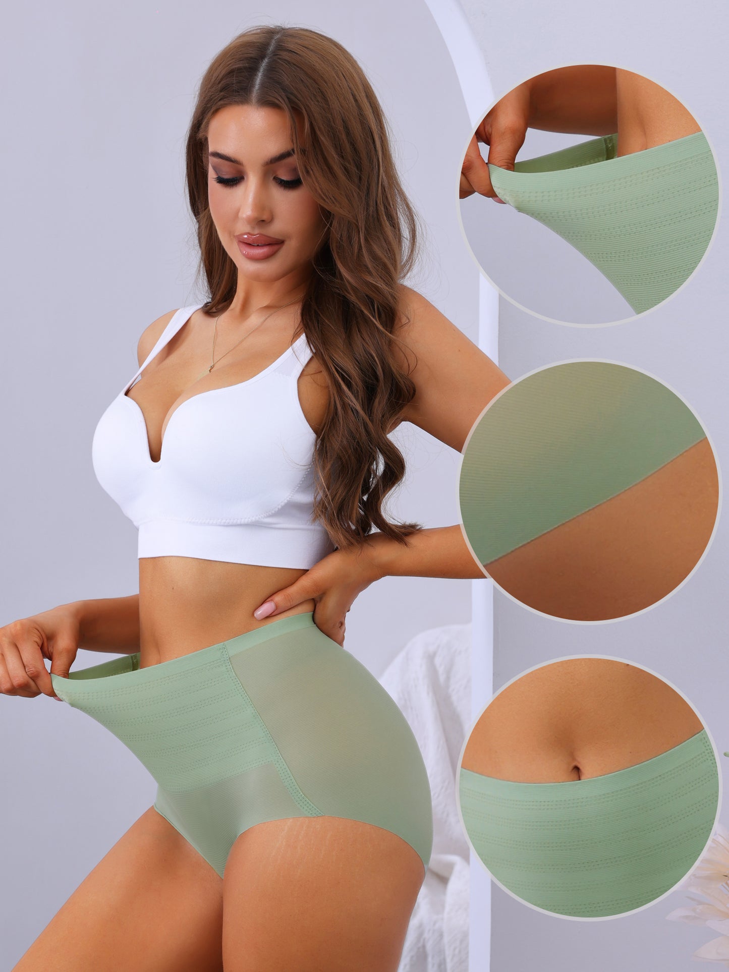 Culotte gainante taille haute pour femme, couvrante et gainante