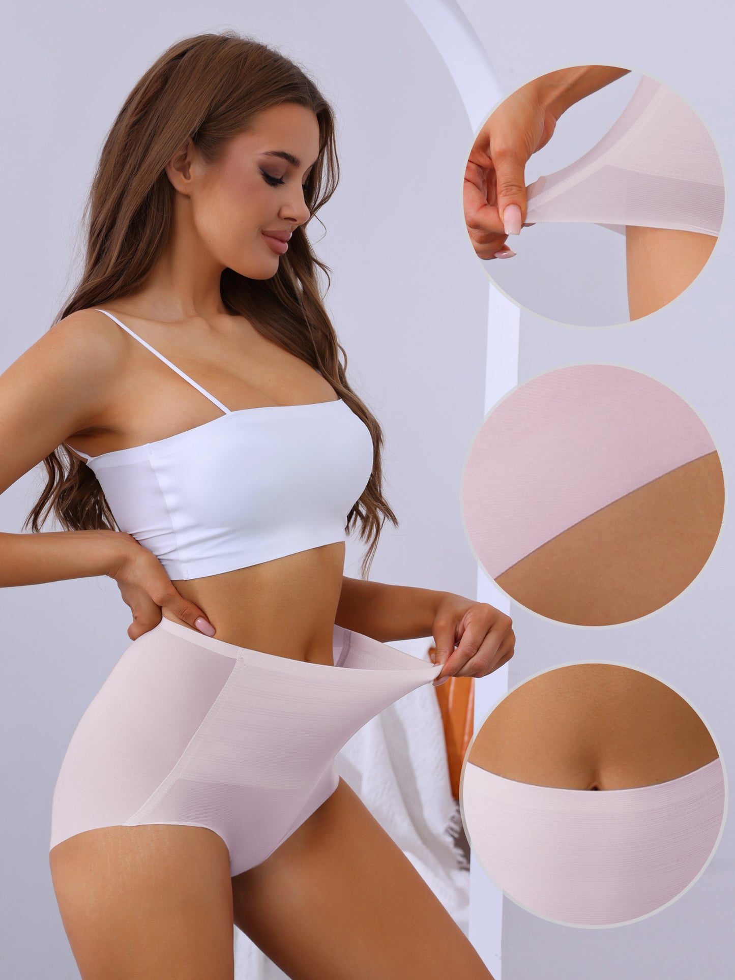 Braguita de cintura alta con cobertura total para mujer, control de abdomen