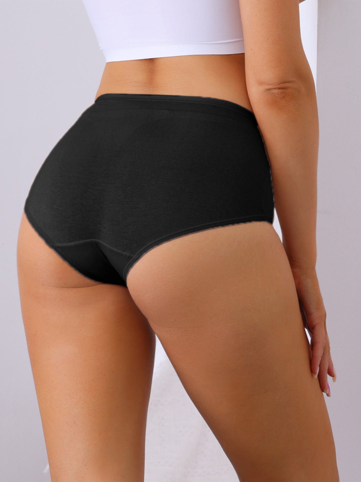 Women's Mid-Waisted Full Coverage Briefs Tummy Control Underwear Cotton Panties