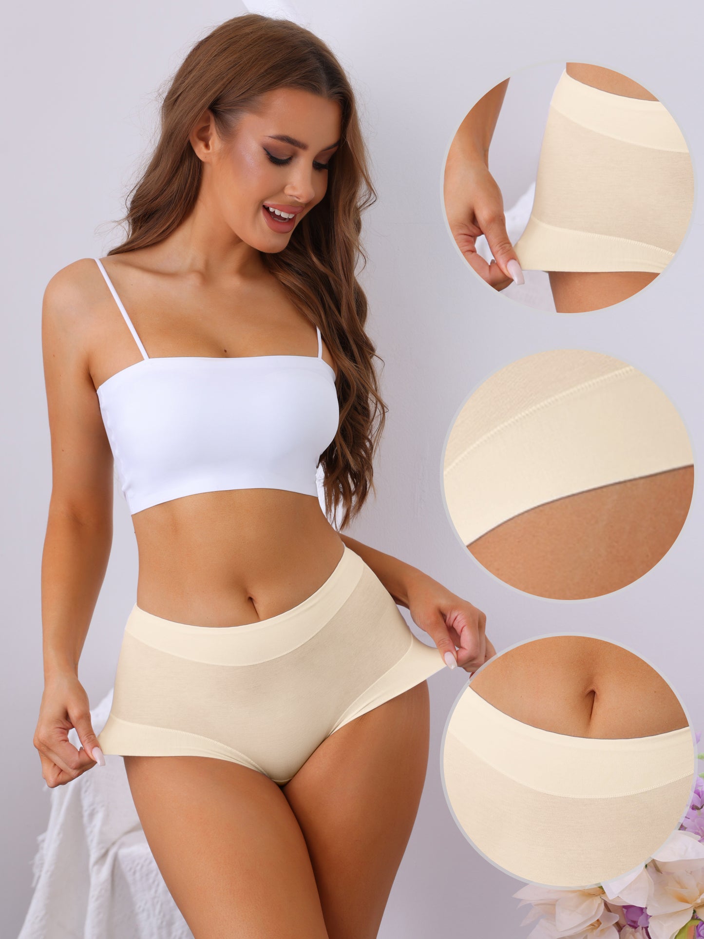 Women's Mid-Waisted Full Coverage Briefs Classic Underwear
