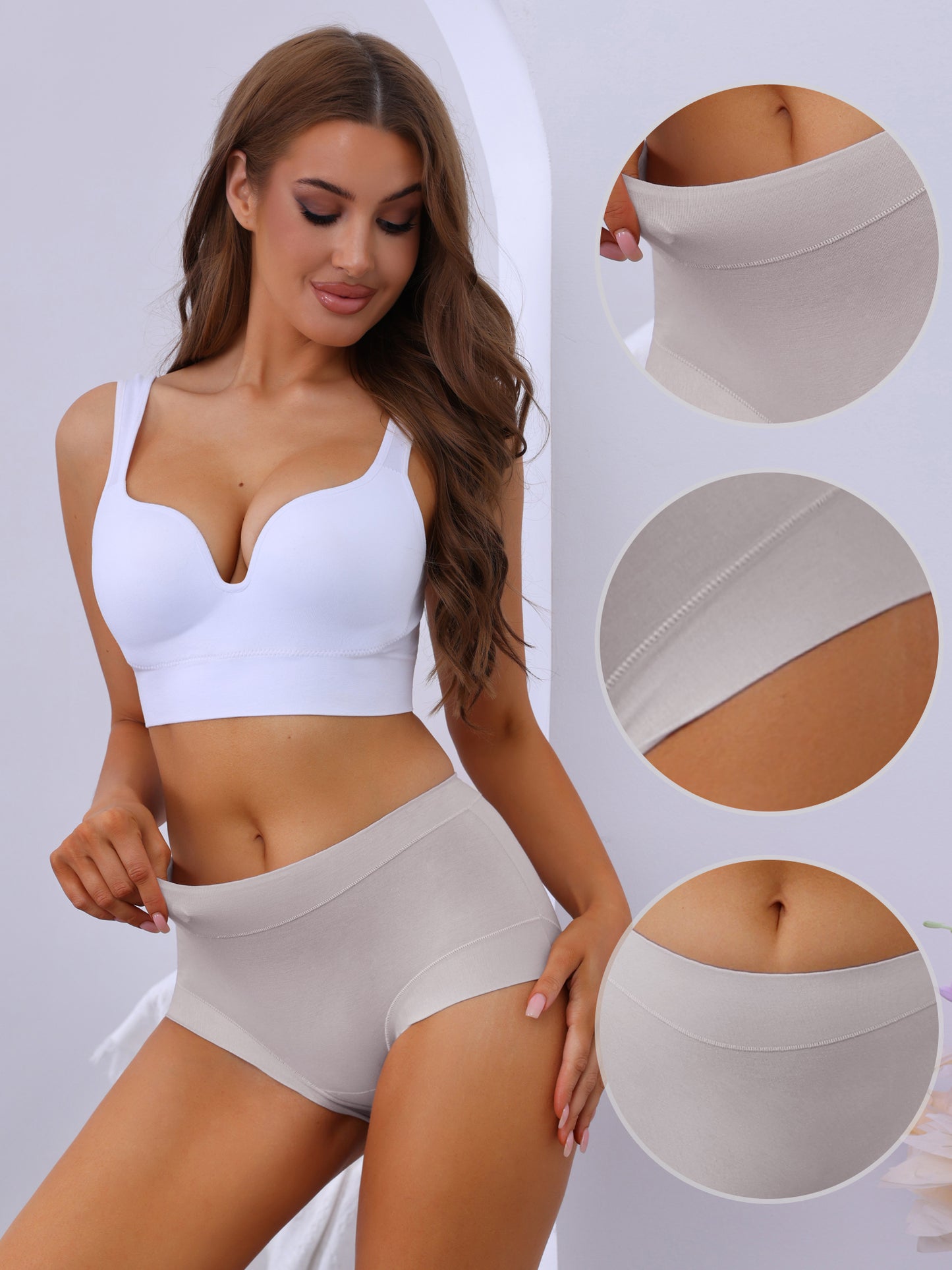 Women's Mid-Waisted Full Coverage Briefs Classic Underwear