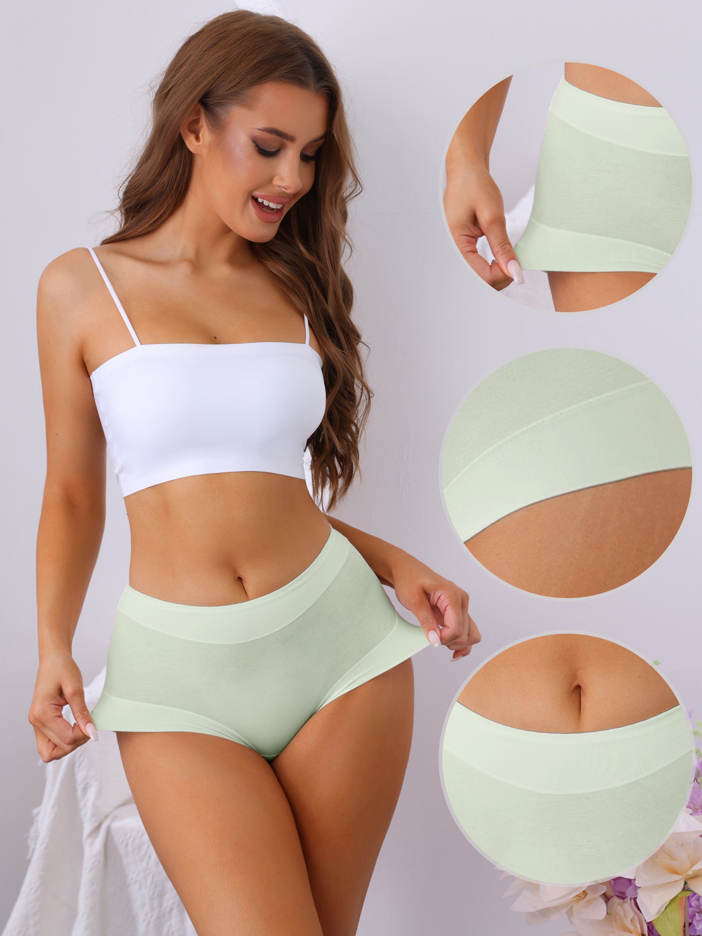 Women's Mid-Waisted Full Coverage Briefs Classic Underwear