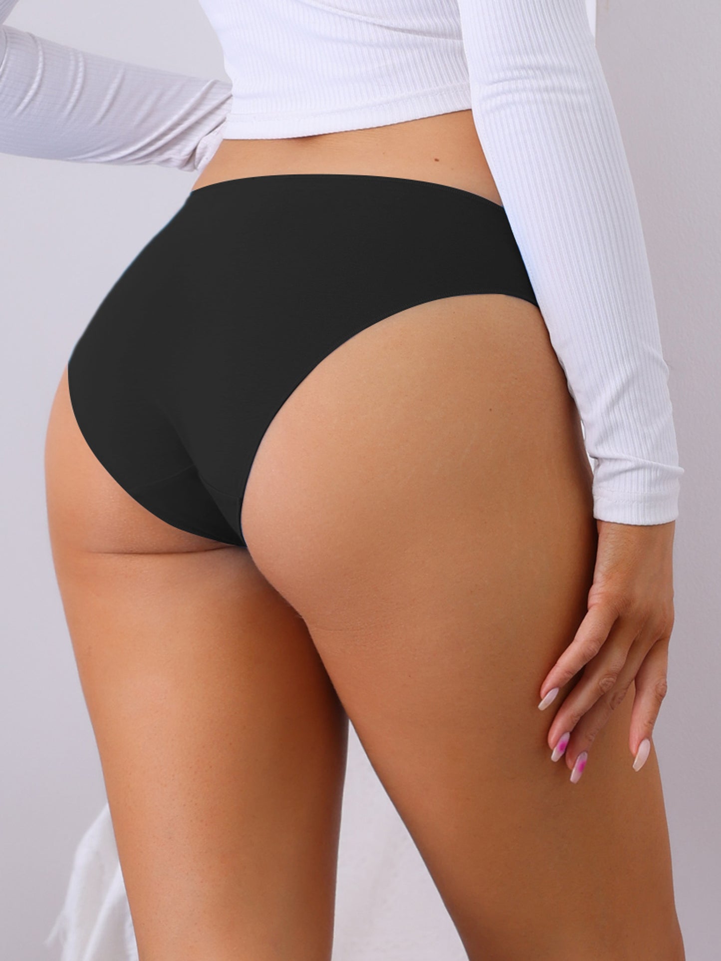 Women's Low-Waisted Hi-Cut Briefs Breathable Butt Lifter Bikinis Underwear