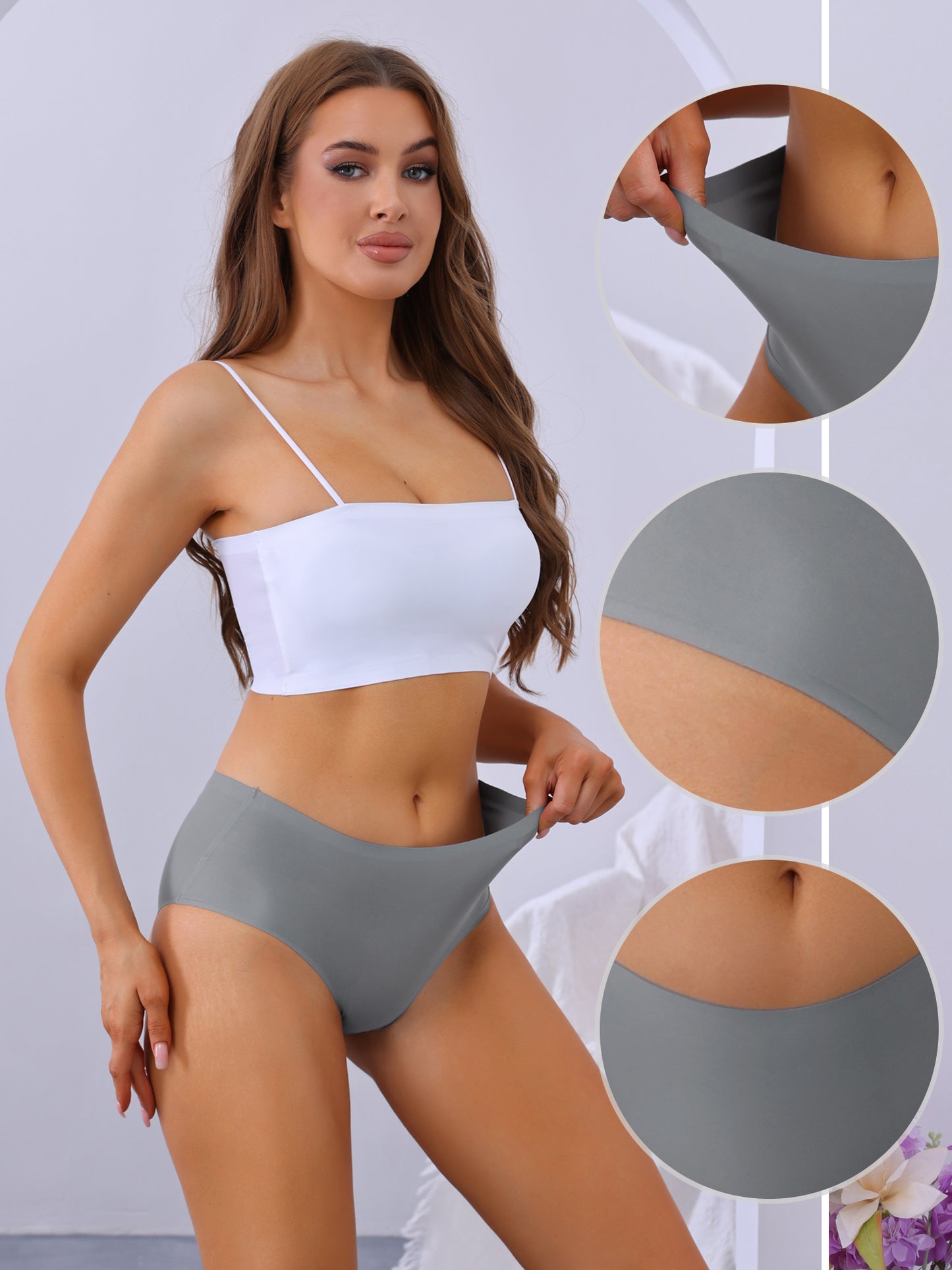 Women's Mid-Waisted Invisible Briefs Full Coverage Panties