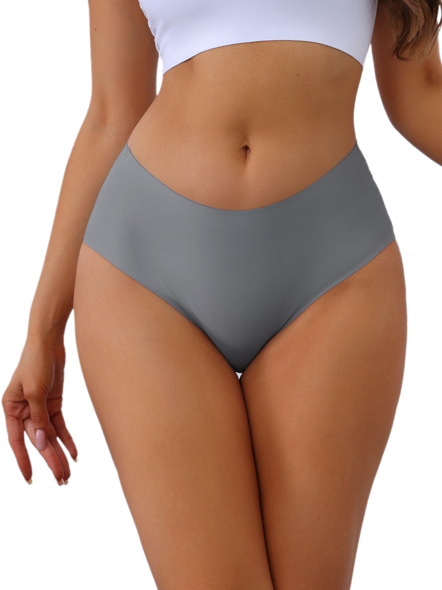 Women's Mid-Waisted Invisible Briefs Full Coverage Panties