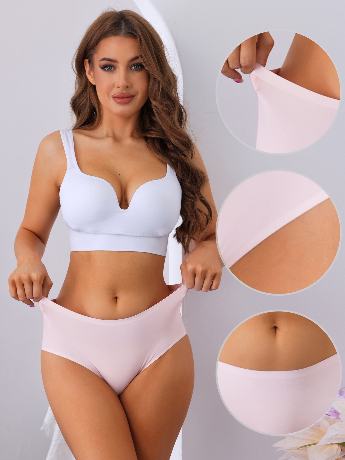 Culotte invisible taille moyenne pour femme, culotte couvrante