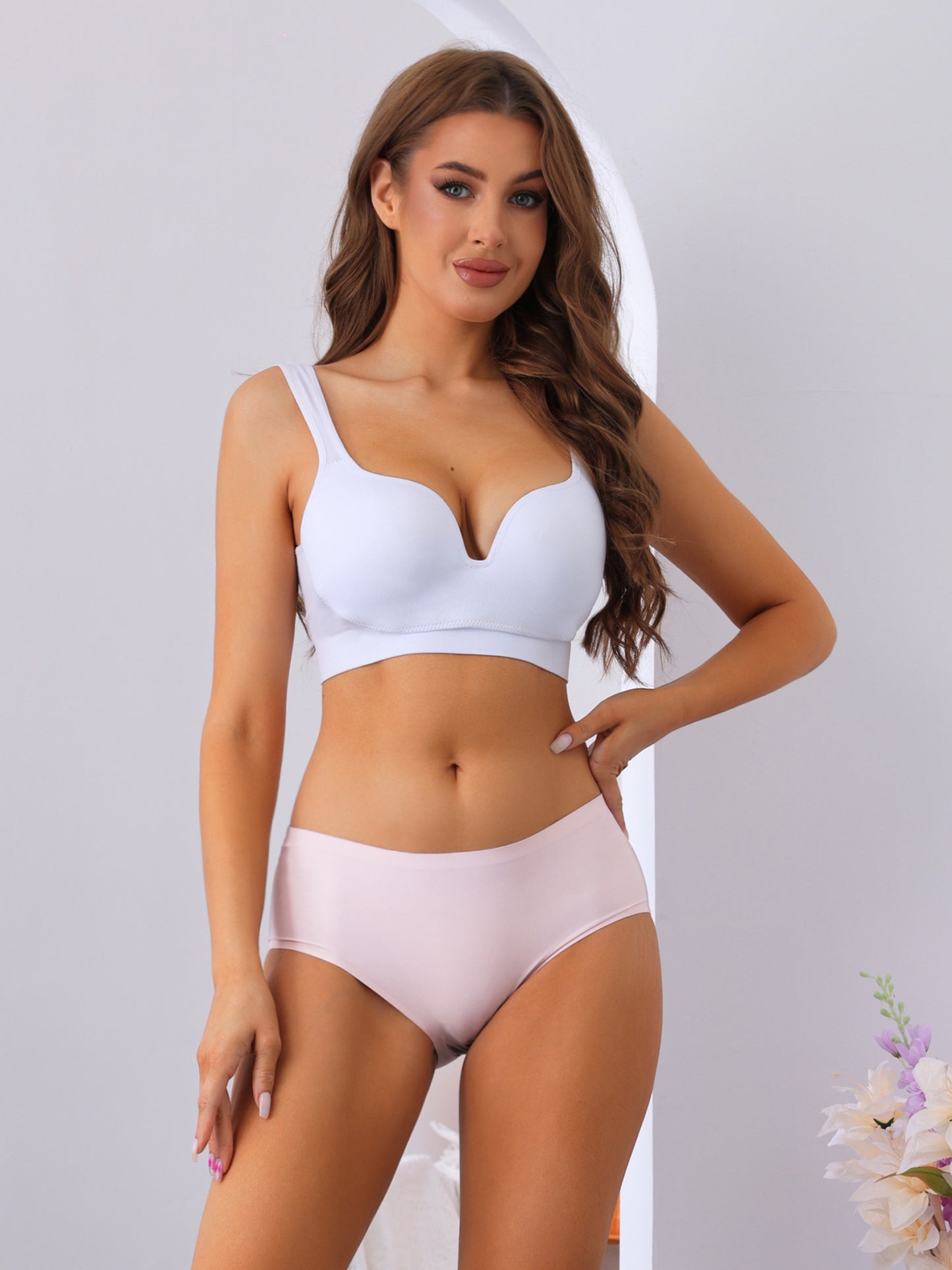 Culotte invisible taille moyenne pour femme, culotte couvrante