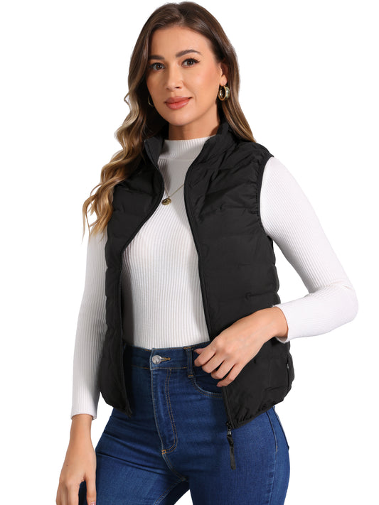 Women's Lightweight Zip Up Sleeveless Puffer Vest