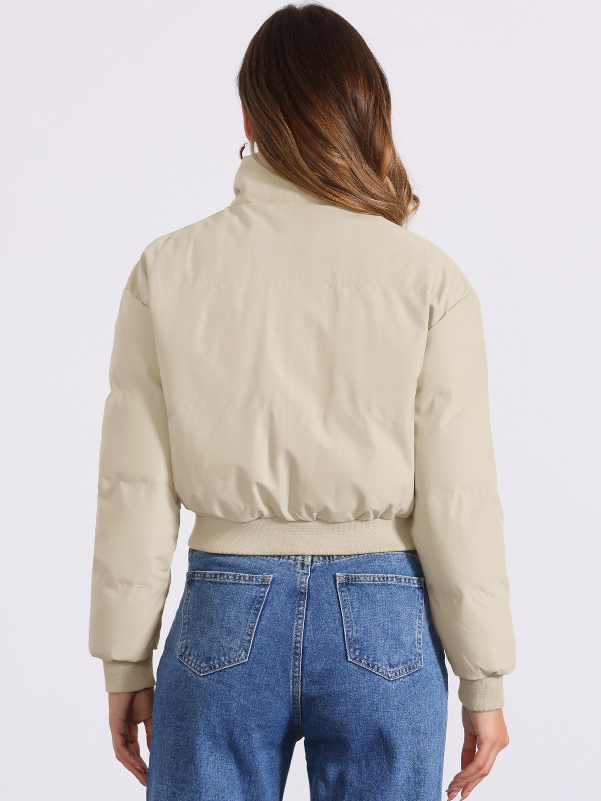 Women Winter Baggy Padded Cropped Bomber Jacket