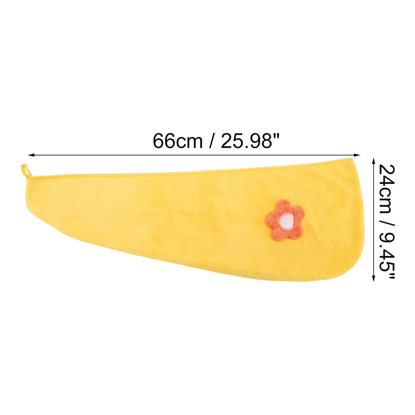1 Pc Women Soft Side Flowers Hair Towel Wrap for Bathroom Yellow