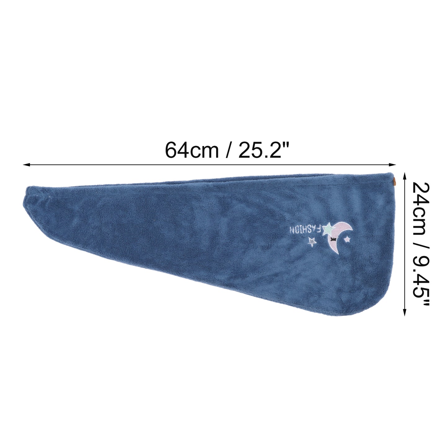 1 Pc Women Soft Cartoon Pattern Hair Towel for Bathroom Blue