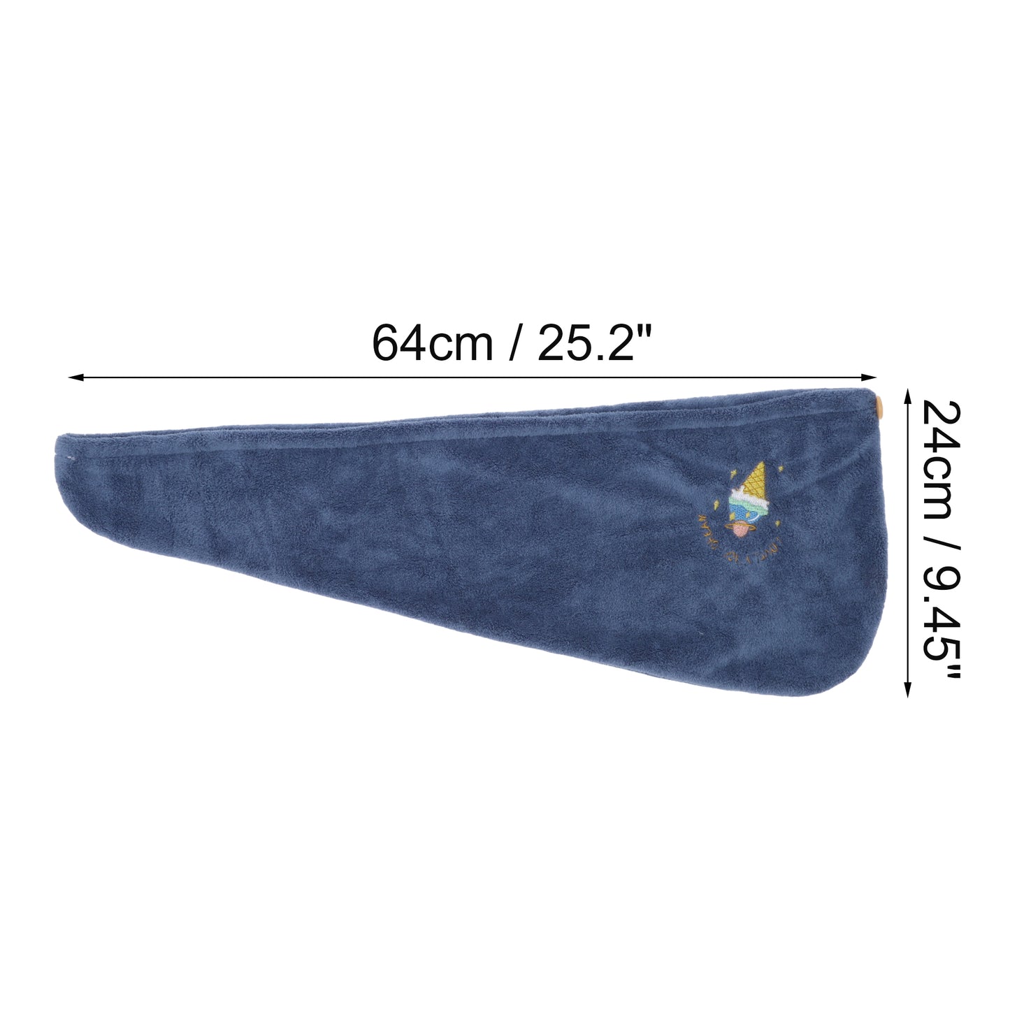 1 Pc Women Soft Cartoon Pattern Hair Towel for Bathroom Blue