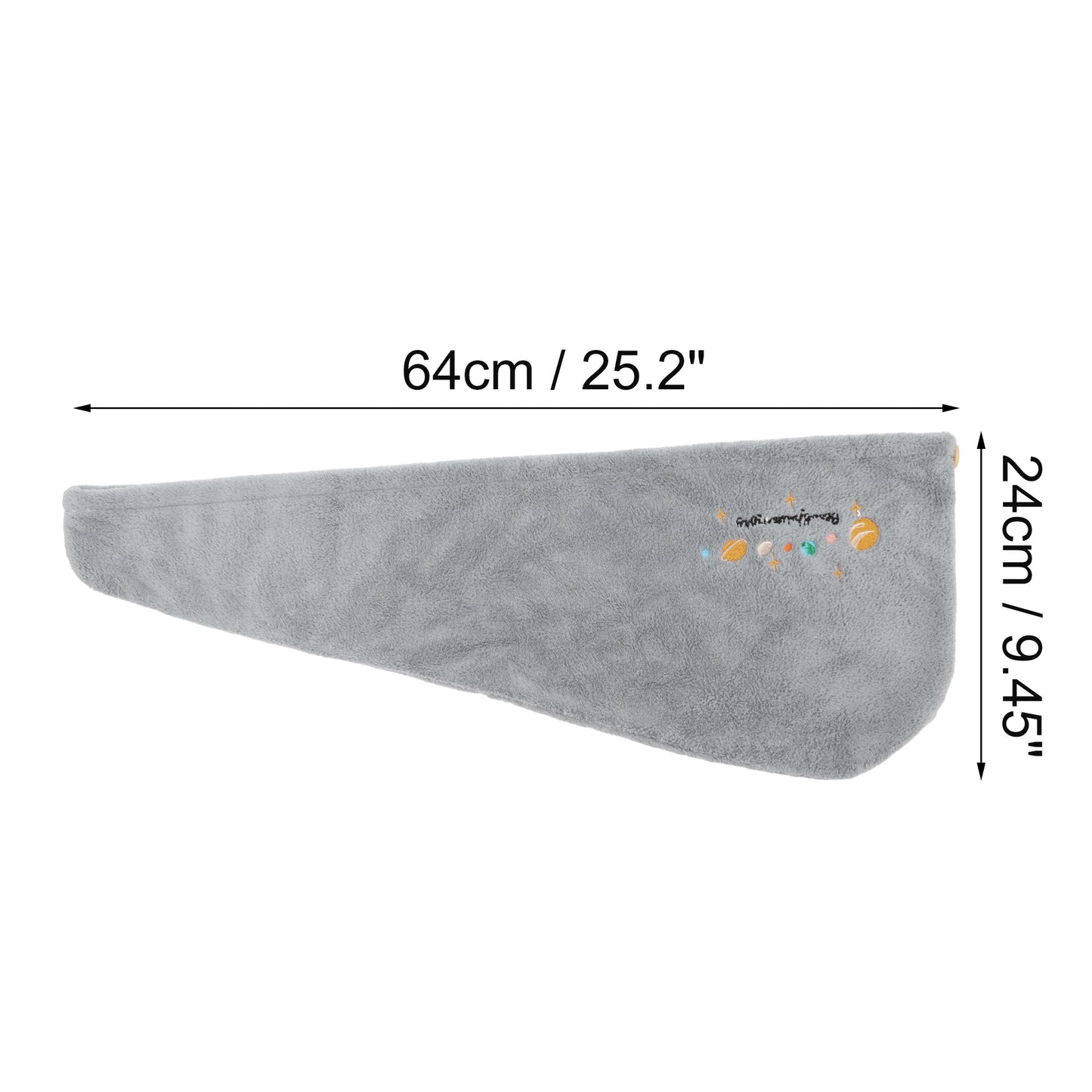 1 Pc Women Soft Cartoon Pattern Hair Towel for Bathroom Gray