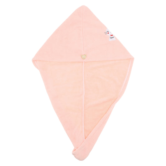1 Pc Women Soft Rabbit Pattern Hair Towel for Bathroom Pink