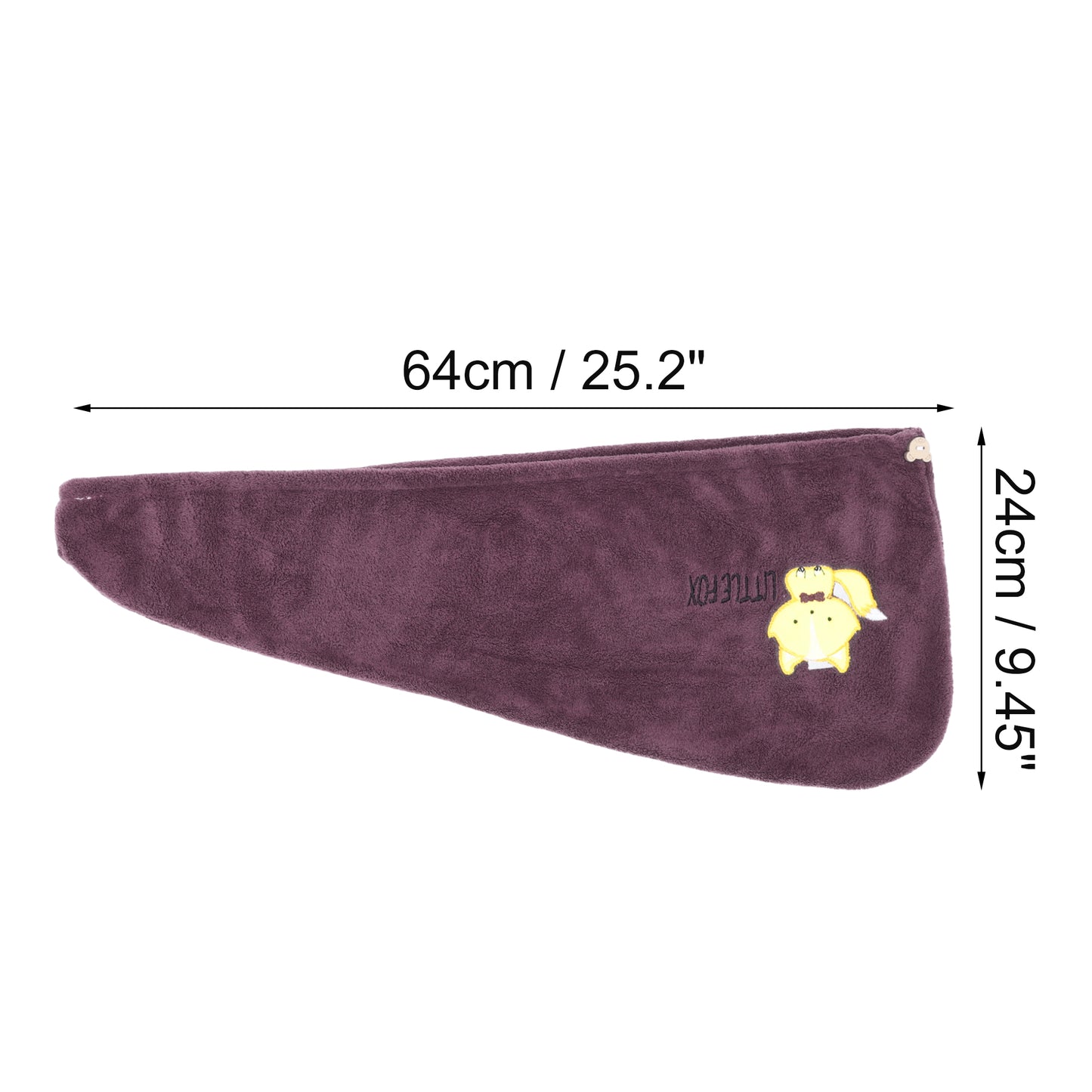 1 Pc Women Soft Fox Pattern Hair Towel for Bathroom Purple
