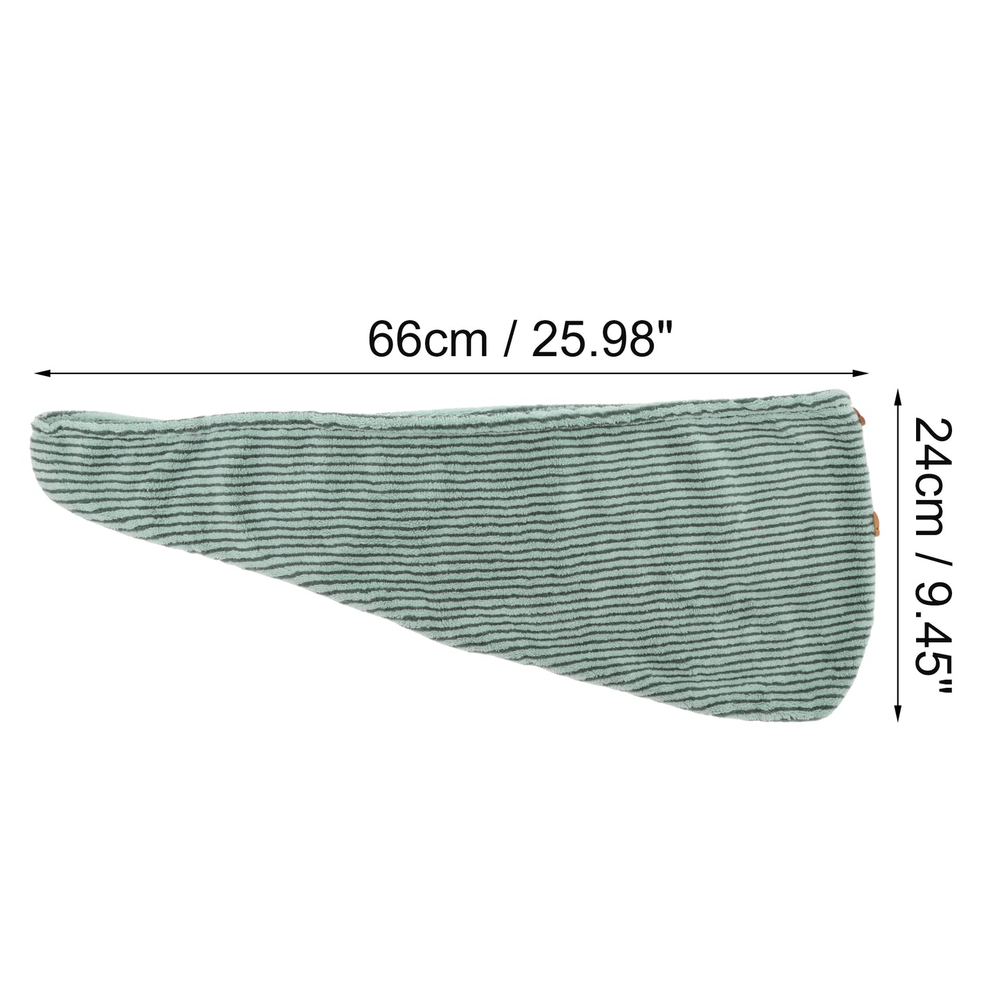 1 Pc Women Soft Pinstripe Hair Towel Drying Wrap for Bathroom Green