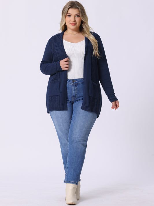 Women's Plus Size Classic Cardigan Sweaters Long Sleeve with Pockets Lightweight Cardigans