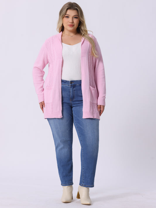 Women's Plus Size Classic Cardigan Sweaters Long Sleeve with Pockets Lightweight Cardigans