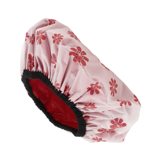 1 Pc Women Durable Snowflake Shower Cap for Bathroom Red