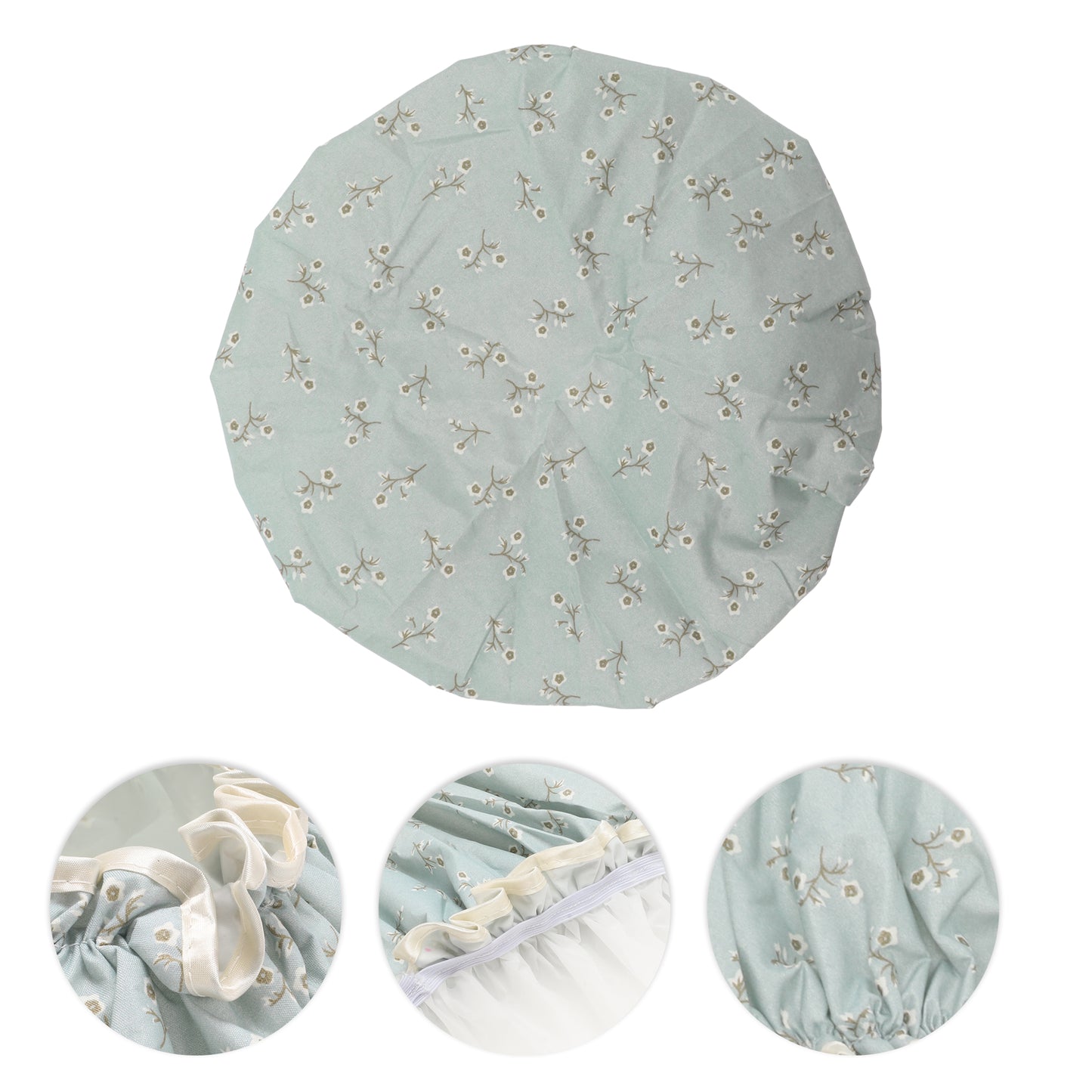 1 Pc Women Durable Waterproof Shower Cap for Bathroom Travel Blue