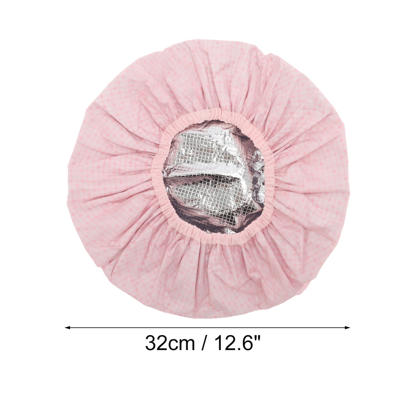 1 Pc Women Durable Stripes Shower Cap for Bathroom Vacation Hotel Travel Pink