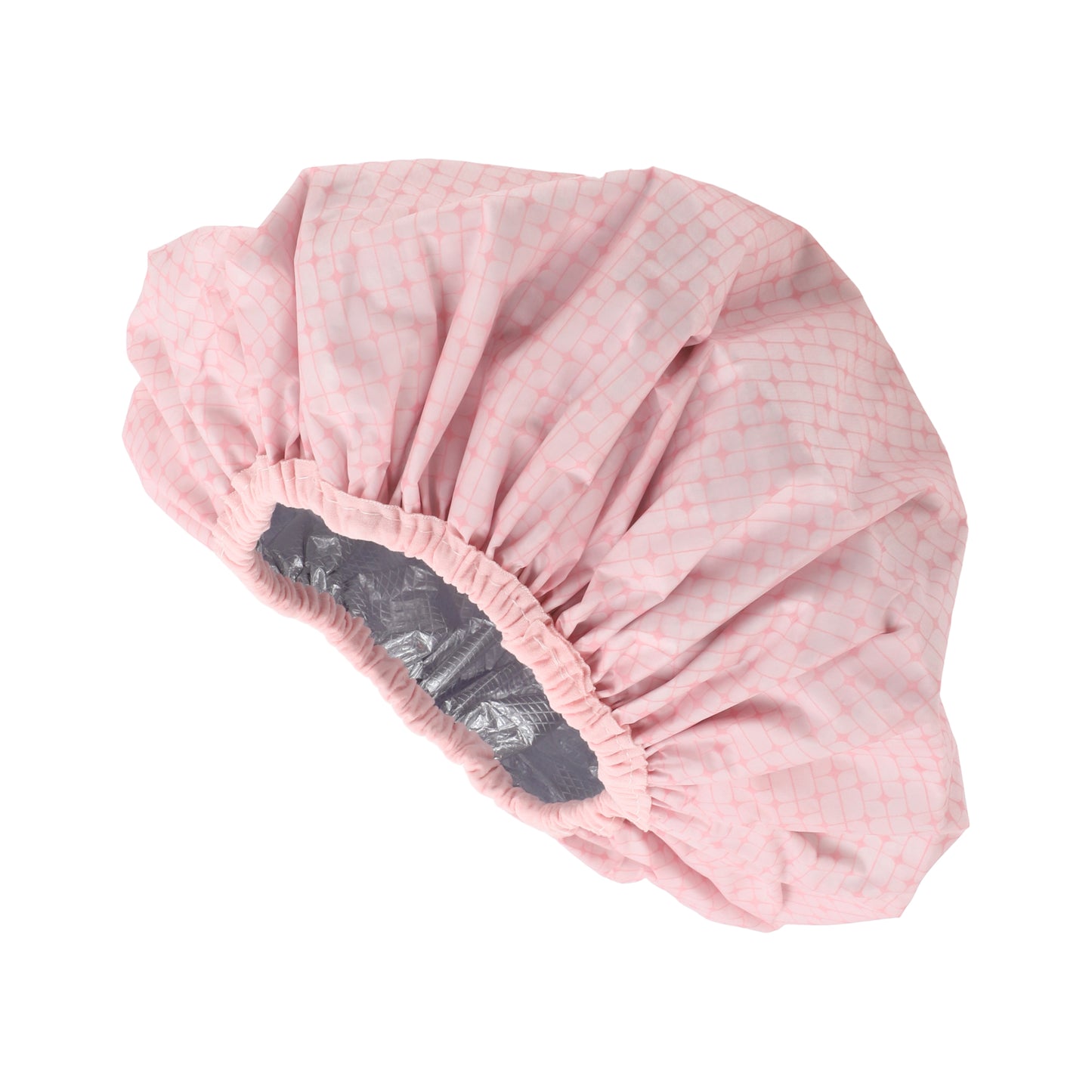 1 Pc Women Durable Stripes Shower Cap for Bathroom Vacation Hotel Travel Pink