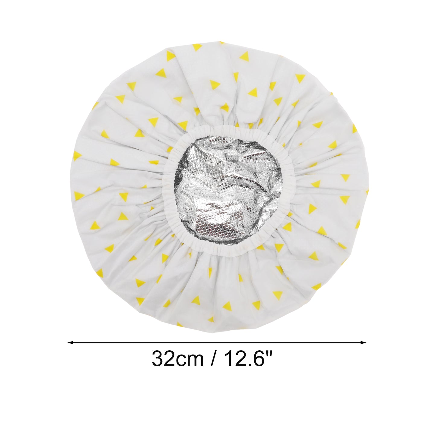 1 Pc Women Durable Triangle Shower Cap for Bathroom Vacation Hotel Travel Yellow