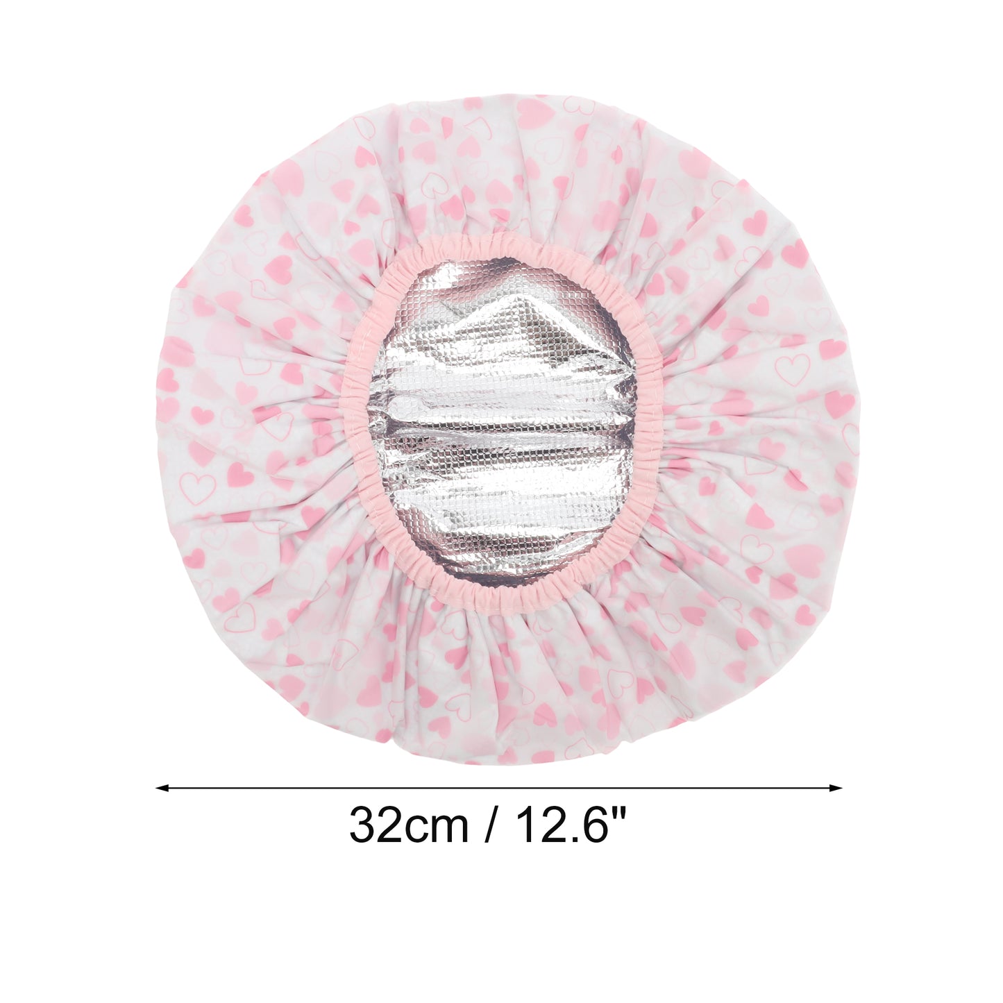 1 Pc Women Durable Heart-shaped Shower Cap for Bathroom Vacation Travel Pink