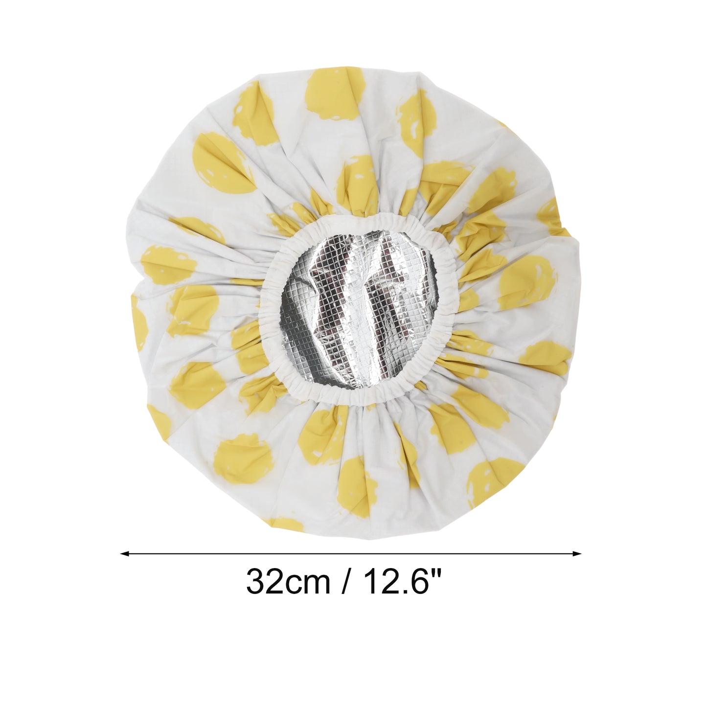 1 Pc Women Durable Dots Shower Cap for Bathroom Vacation Hotel Travel Yellow