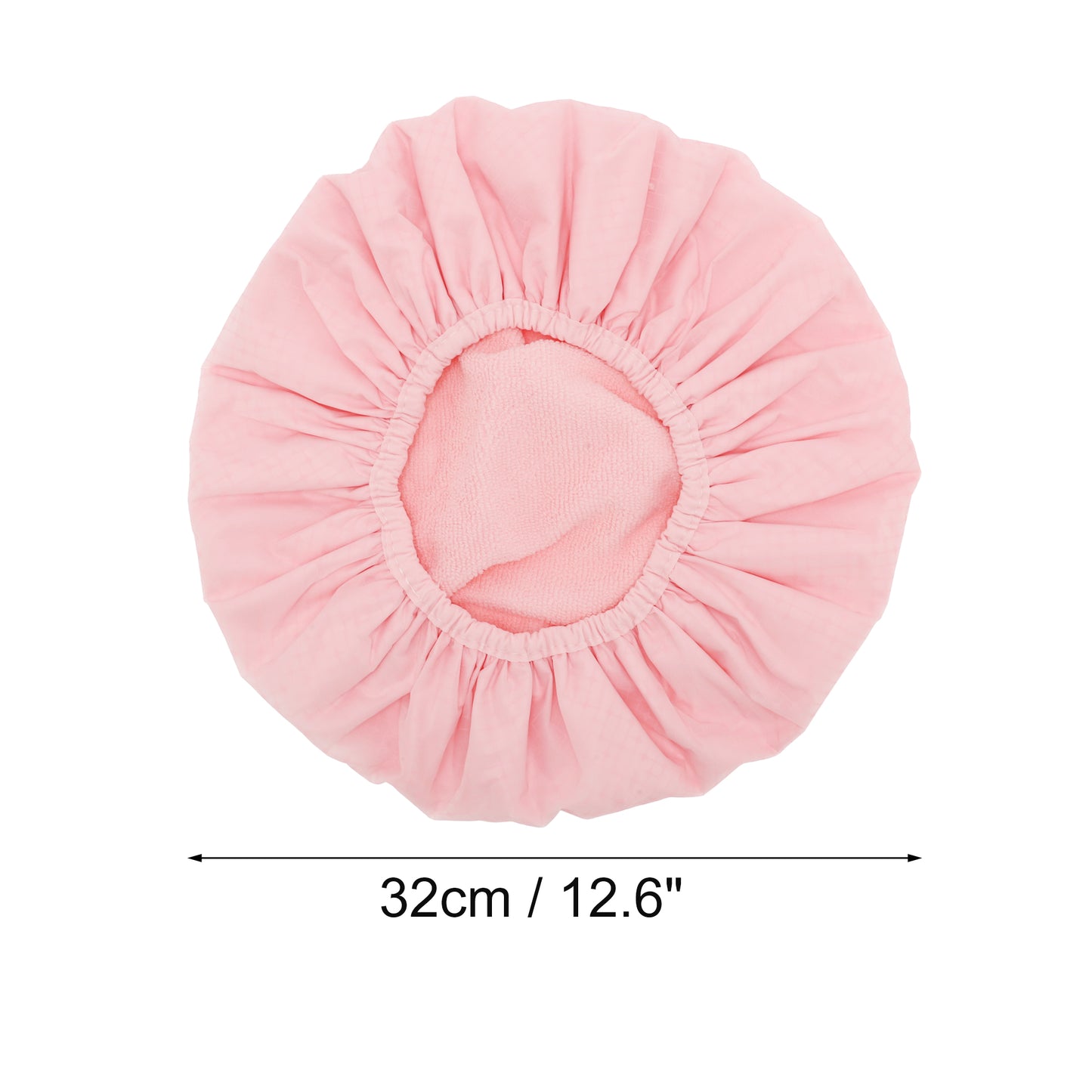 1 Pc Women Portable Stripe Shower Cap for Bathroom Vacation Hotel Travel Pink