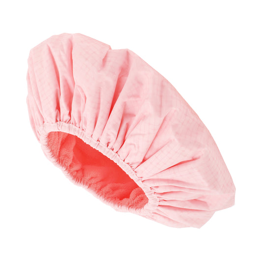 1 Pc Women Portable Stripe Shower Cap for Bathroom Vacation Hotel Travel Pink