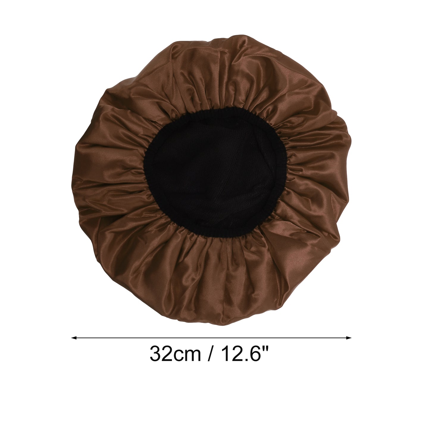 Women Durable Solid Color Shower Cap for Bathroom Vacation Travel Coffee Color