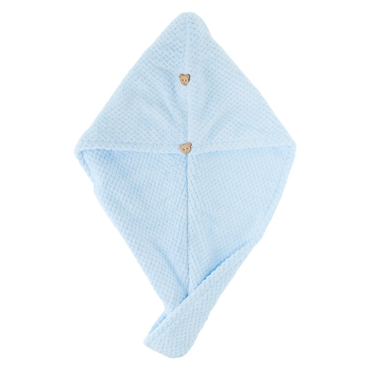 1 Pc Women Soft Double Layer Hair Drying Towel for Bathroom Sky Blue