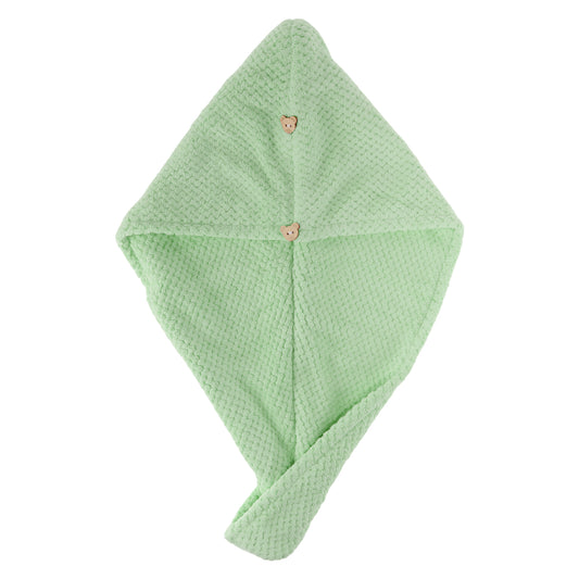 1 Pc Women Soft Double Layer Hair Drying Towel for Bathroom Green