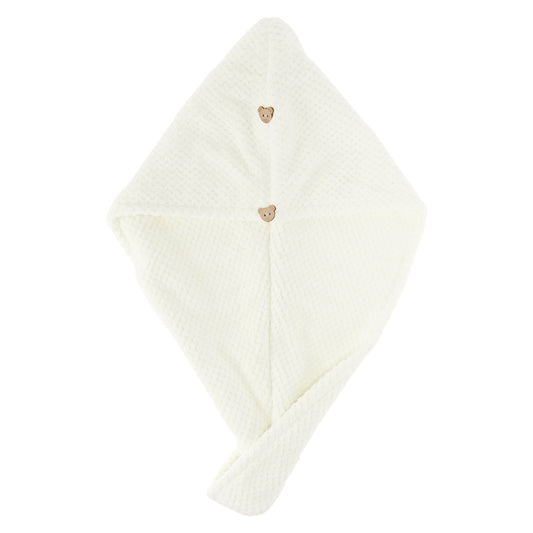 1 Pc Women Soft Double Layer Hair Drying Towel for Bathroom White