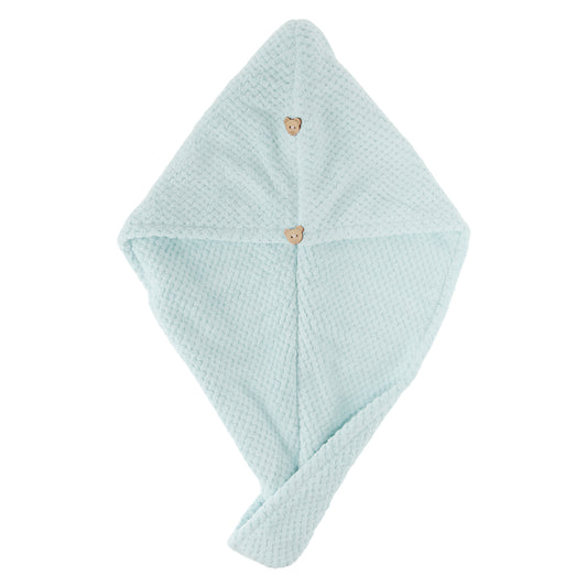 1 Pc Women Soft Double Layer Hair Drying Towel for Bathroom Blue