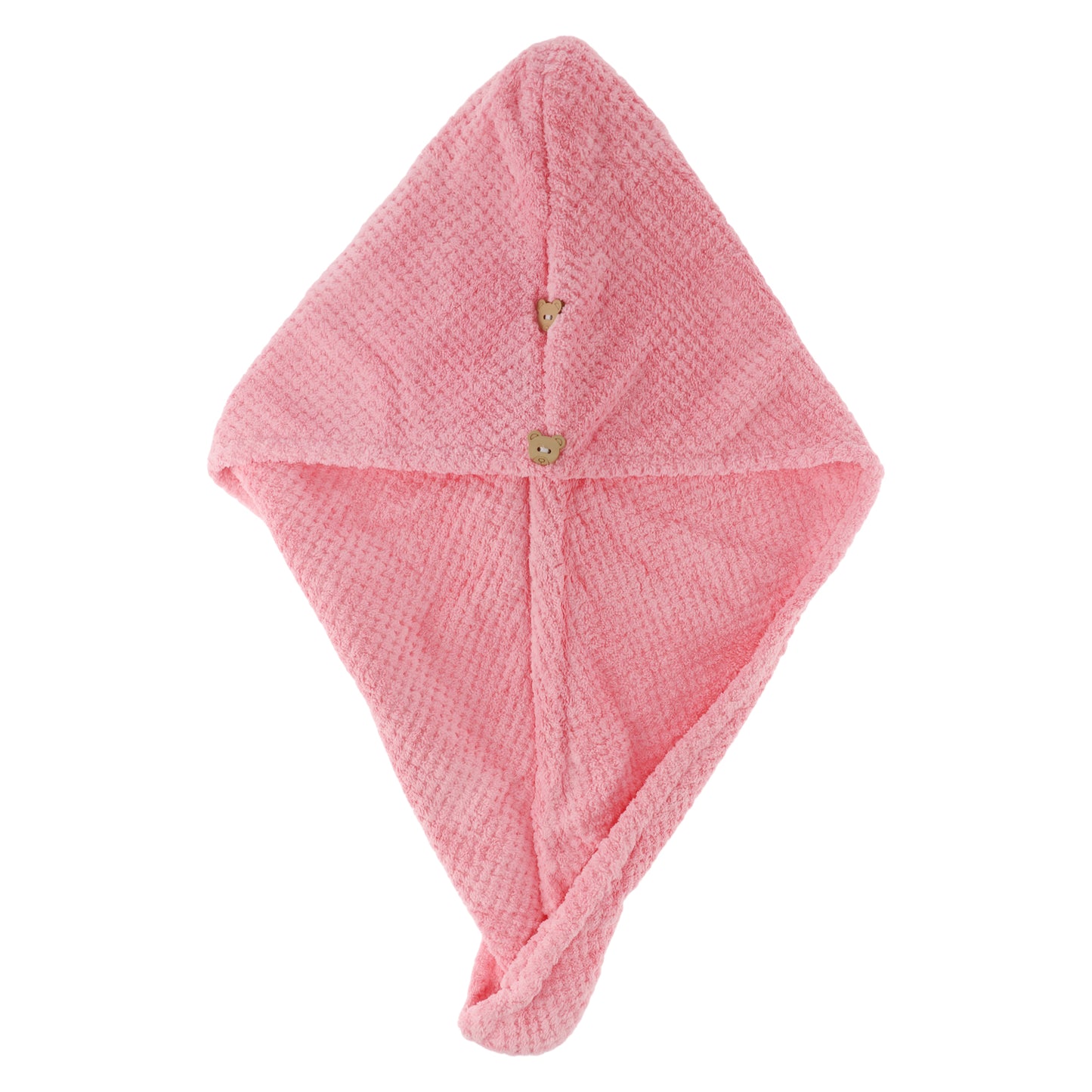 1 Pc Women Soft Double Layer Hair Drying Towel for Bathroom Rose Red