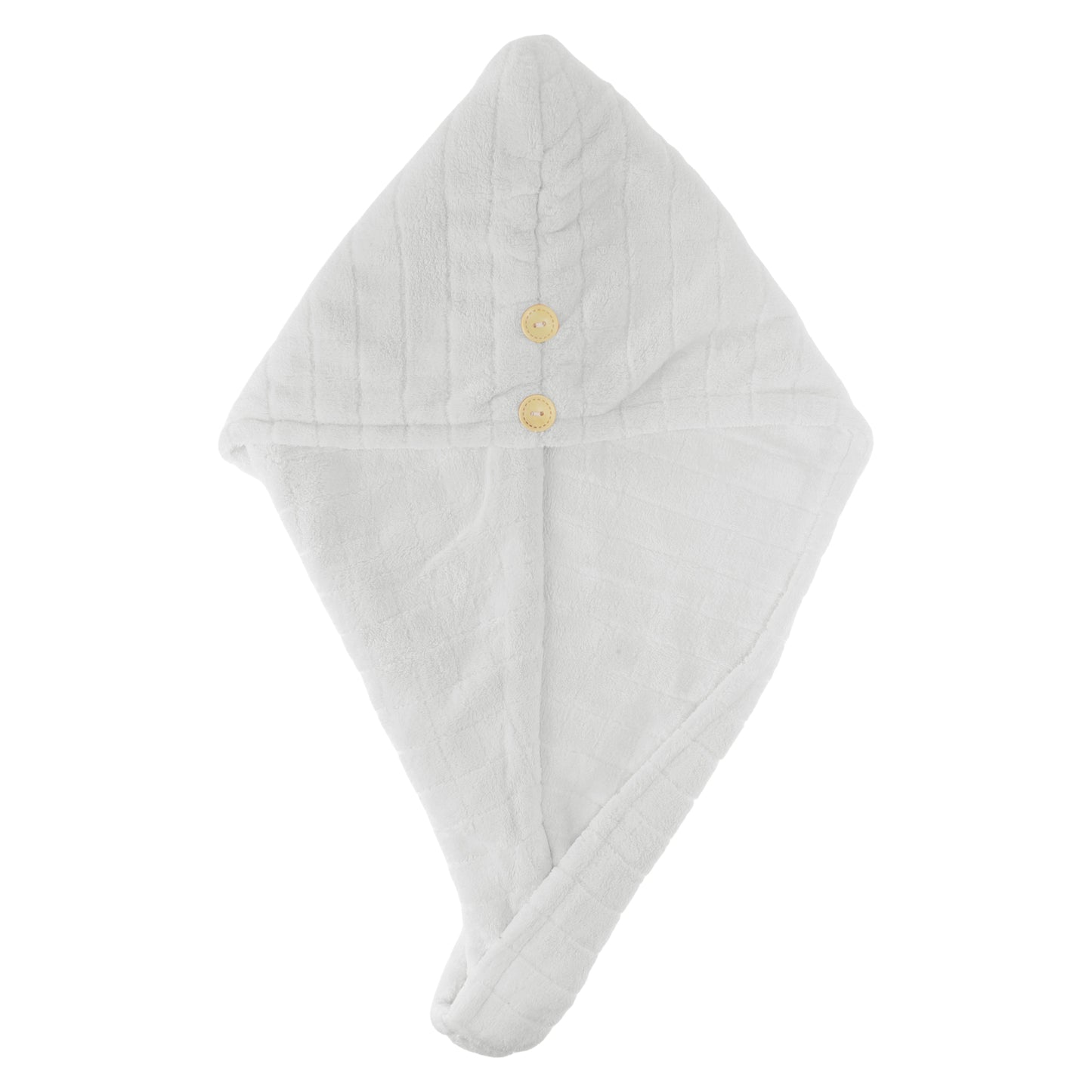 1 Pc Women Double Layer Grid Hair Drying Wrap Towel for Bathroom Gray