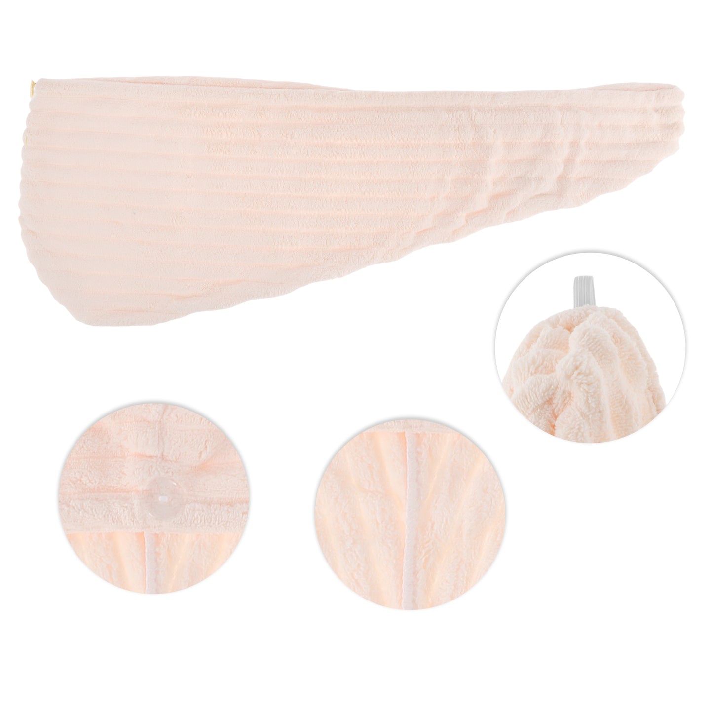 1 Pc Women Soft Thickening Hair Drying Wrap Towel for Bathroom Pink