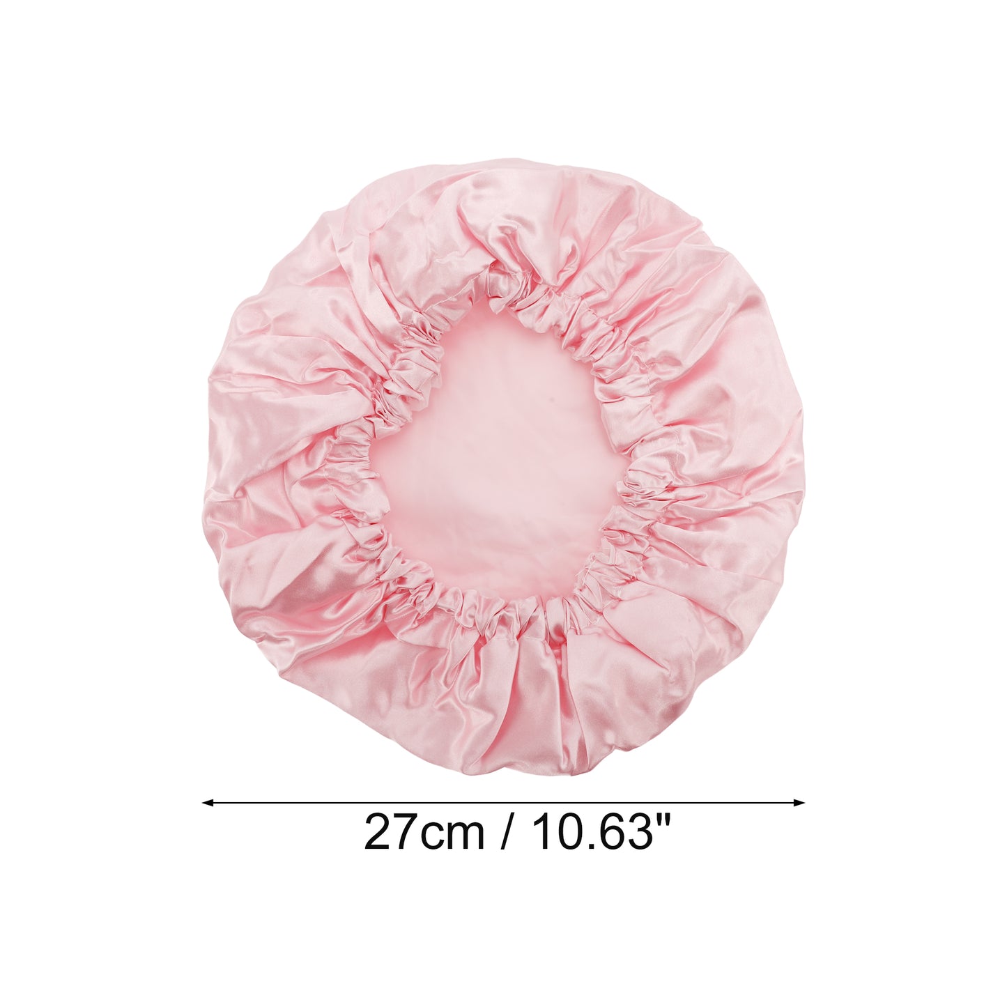 1 Pc Women Double Layer Shower Cap Hair Cap for Bathroom Dark Pink