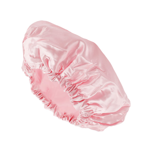 1 Pc Women Double Layer Shower Cap Hair Cap for Bathroom Dark Pink