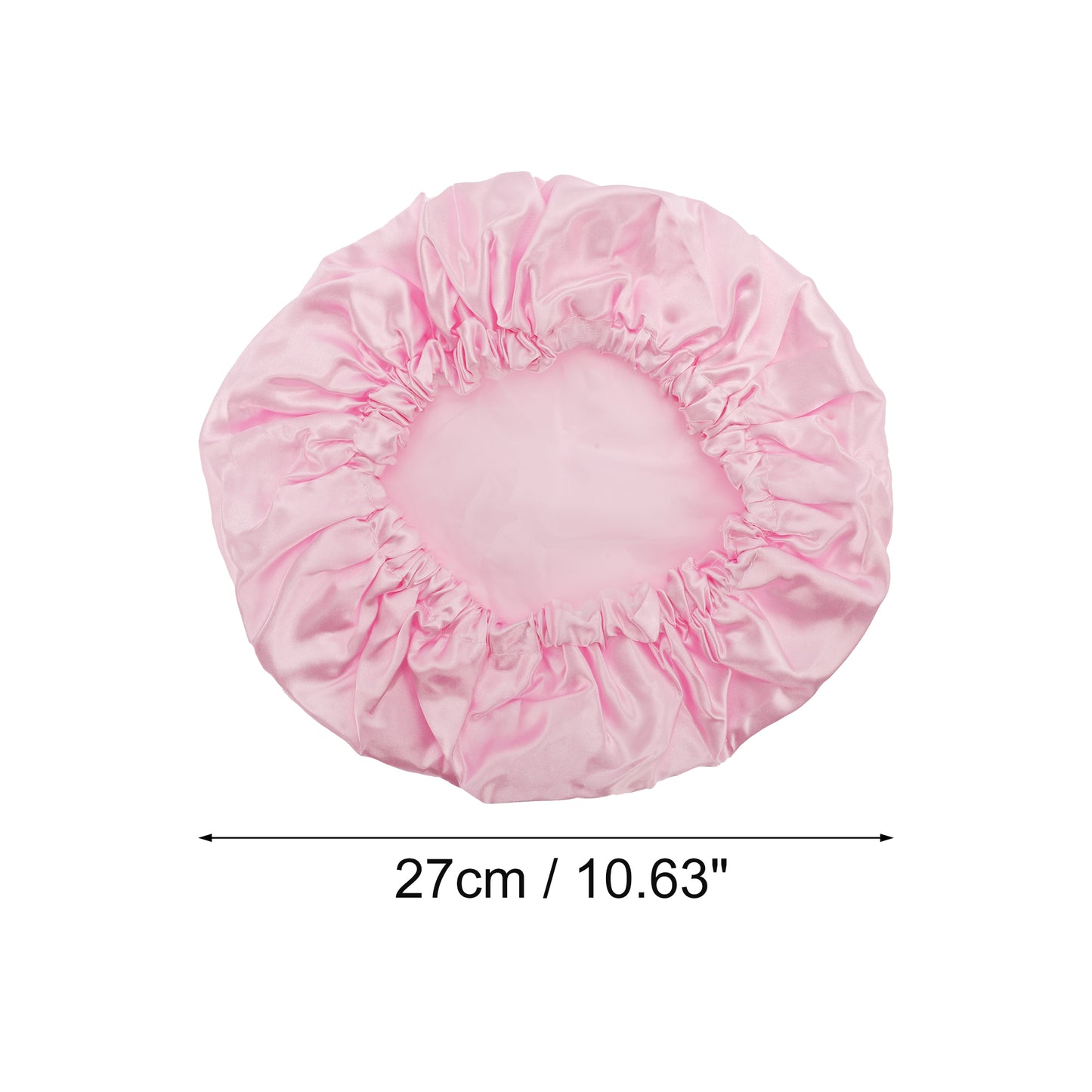 1 Pc Women Double Layer Shower Cap Hair Cap for Bathroom Pink