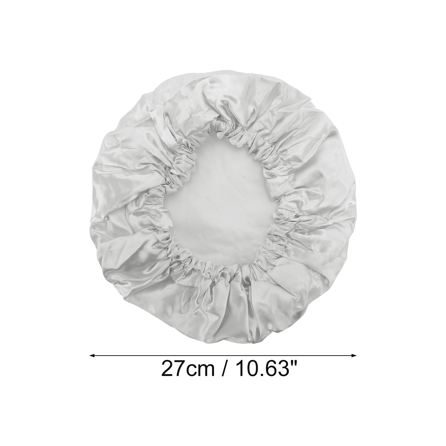 1 Pc Women Double Layer Shower Cap Hair Cap for Bathroom Gray
