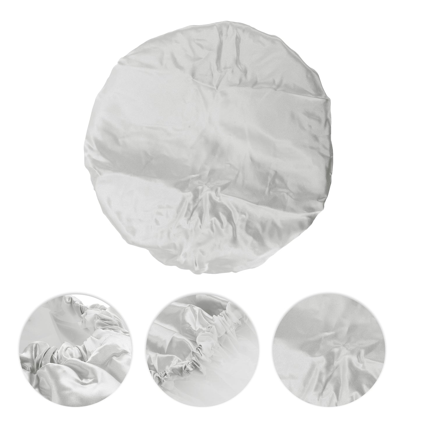 1 Pc Women Double Layer Shower Cap Hair Cap for Bathroom Gray