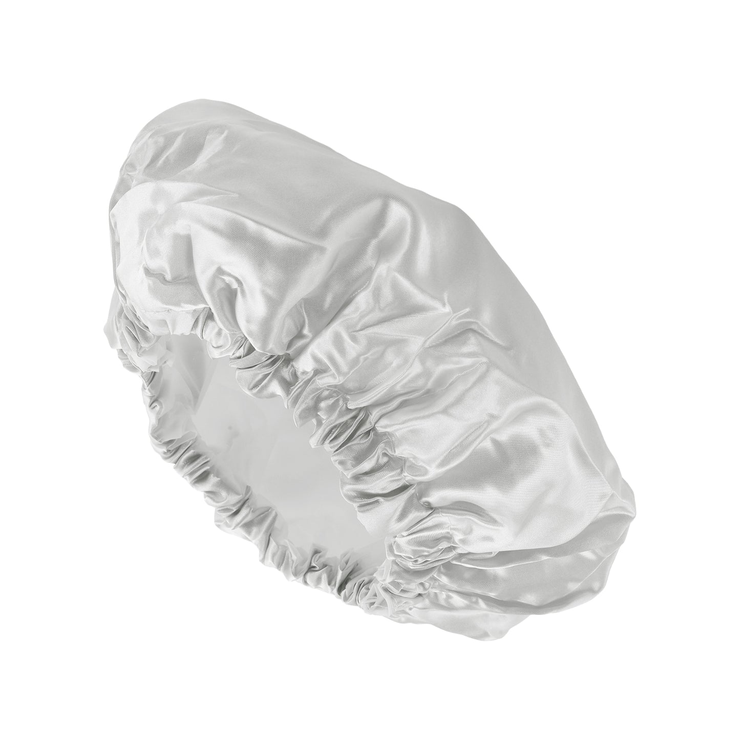1 Pc Women Double Layer Shower Cap Hair Cap for Bathroom Gray