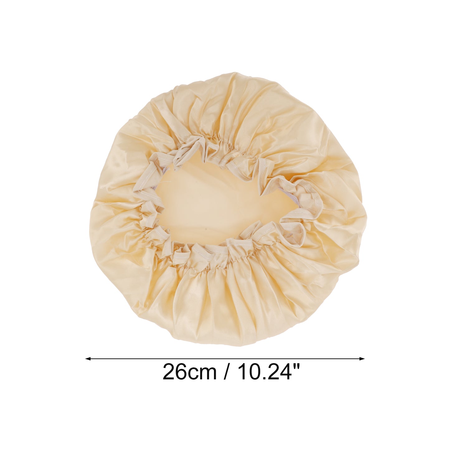1 Pc Women Double Layer Shower Cap for Bathroom Vacation Travel Hotel Champagne