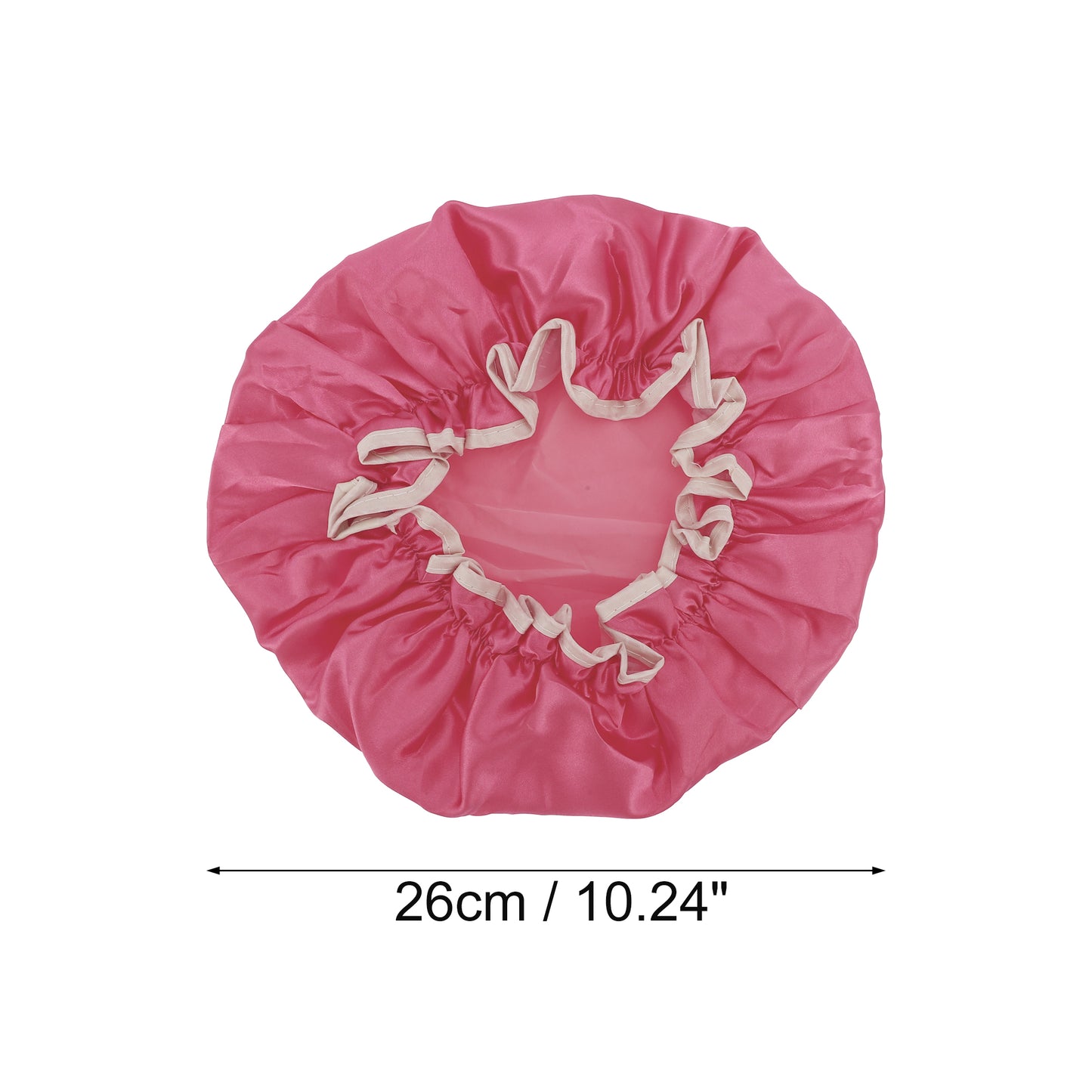 1 Pc Women Double Layer Shower Cap for Bathroom Vacation Travel Hotel Rose Red