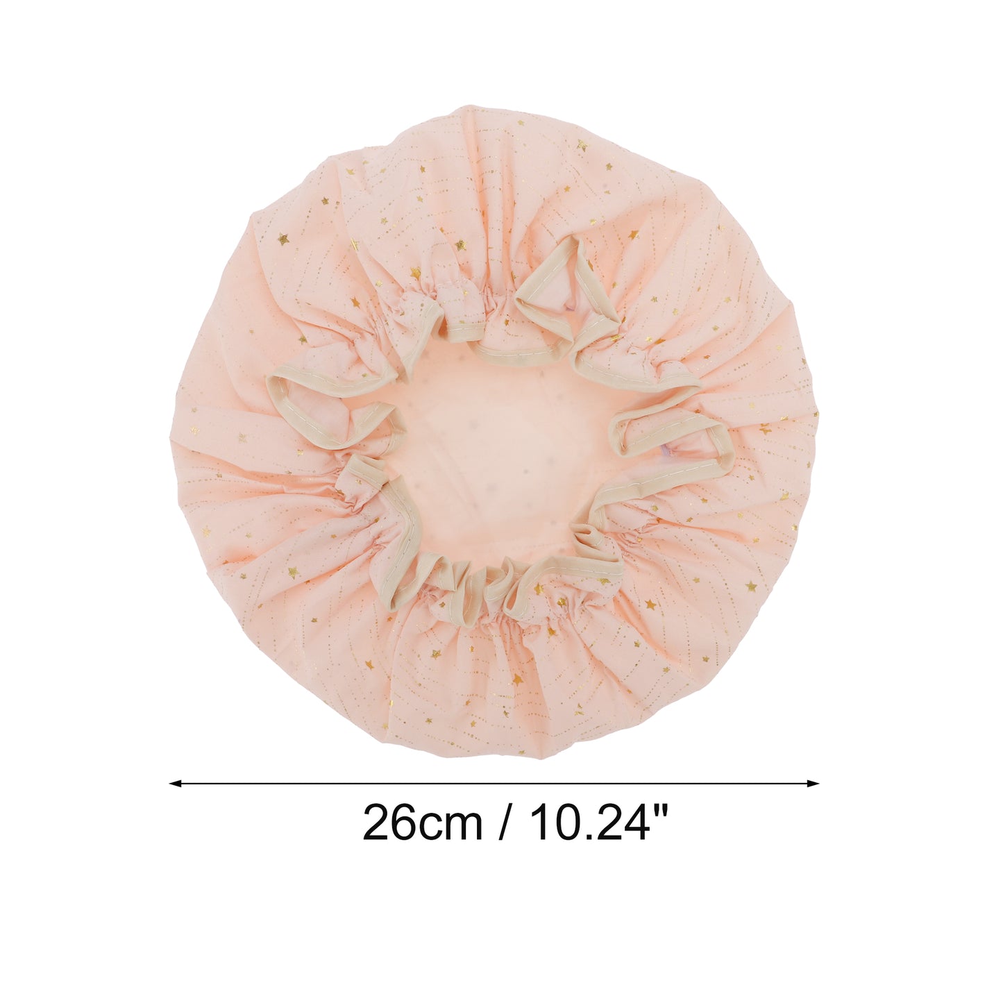 1 Pc Women Gold Stars Shower Cap for Bathroom Vacation Business Travel Pink