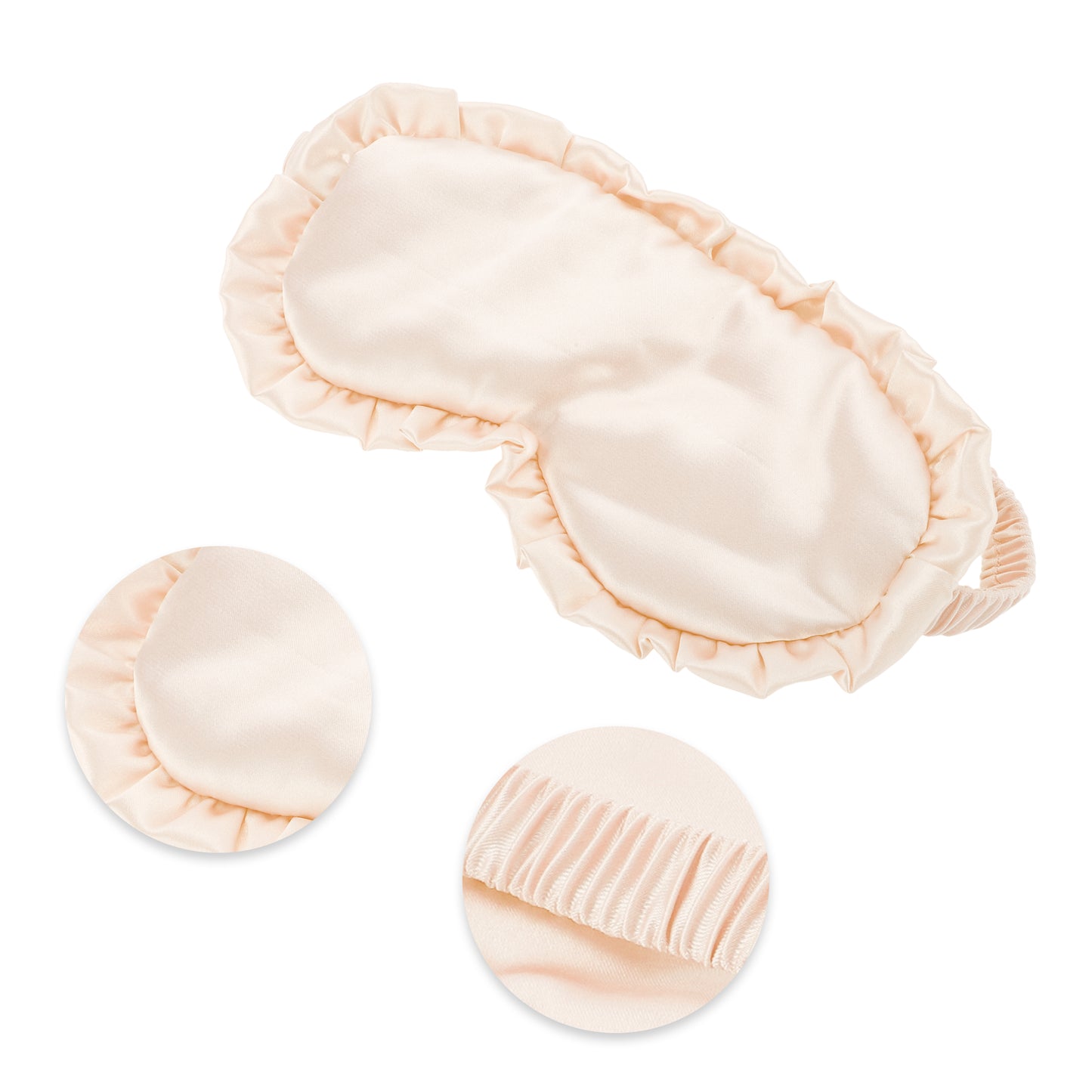 Soft Ruffle Sleep Mask Eye Shade Cover for Travel Light Pink