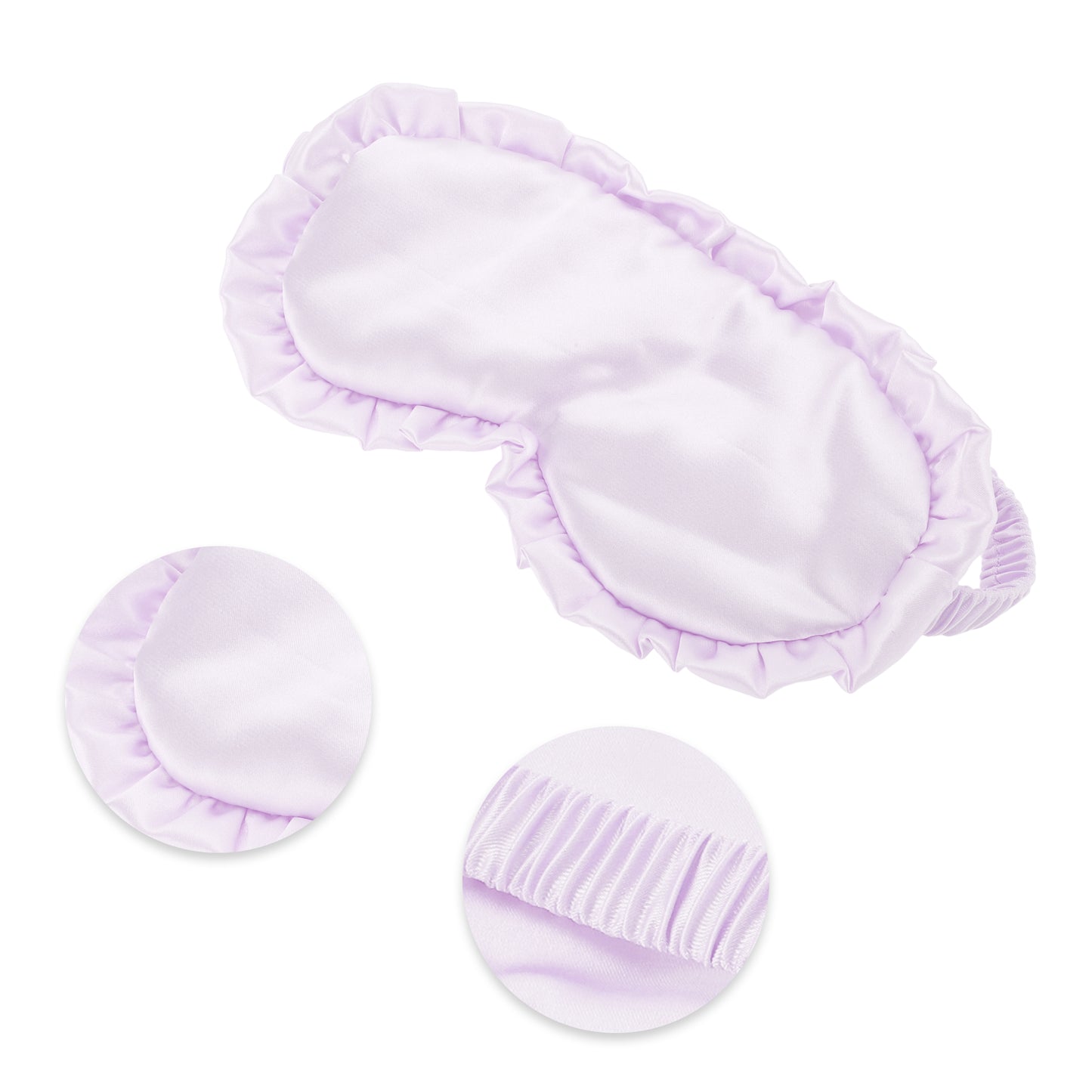 Soft Ruffle Sleep Mask Eye Shade Cover for Travel Light Purple